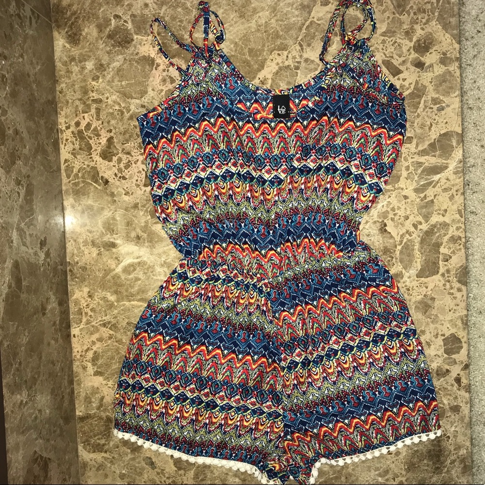 LOVE TEASE patterned romper
